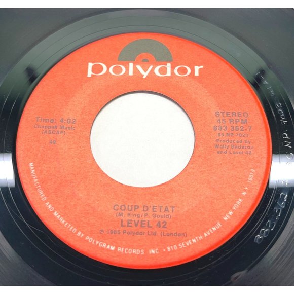 1985 Level 42 Something About You / Coup D'Etat 45 Pop Record Polydor VG+/NM - Picture 2 of 4